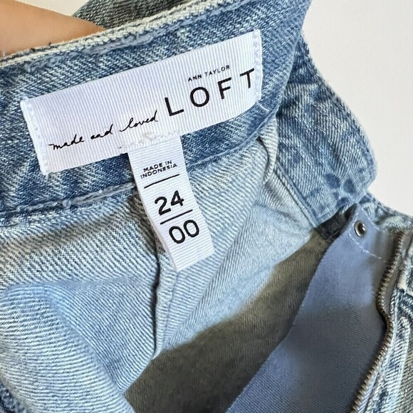 Ann‎ Taylor LOFT Denim Wrap Jeans Skirt Rae Hem Women’s Size 24/00 - Picture 7 of 11